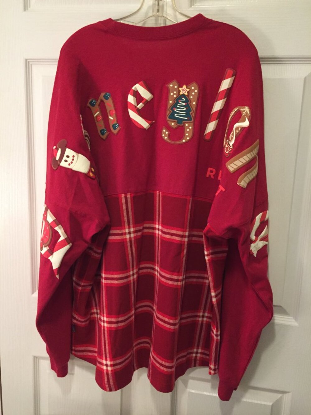 Disneyland Resort Christmas Spirit Jersey Holiday Treats XXL 2X Snacks Red Plaid
